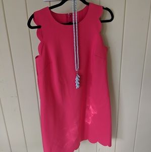 Coral shift dress